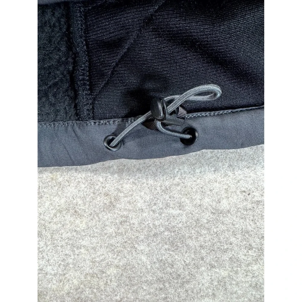 The North Face Mens XL Black Sherpa Fleece Jacket Full Zip High Neck Cinch Hem